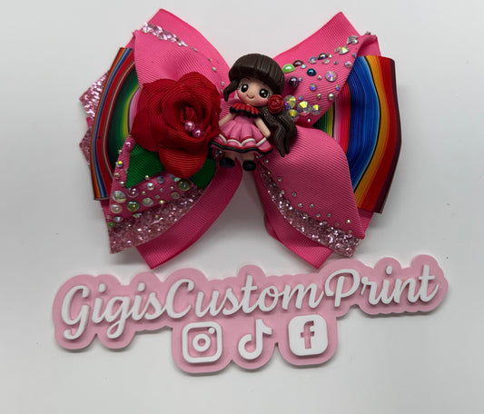 Pink hair bow